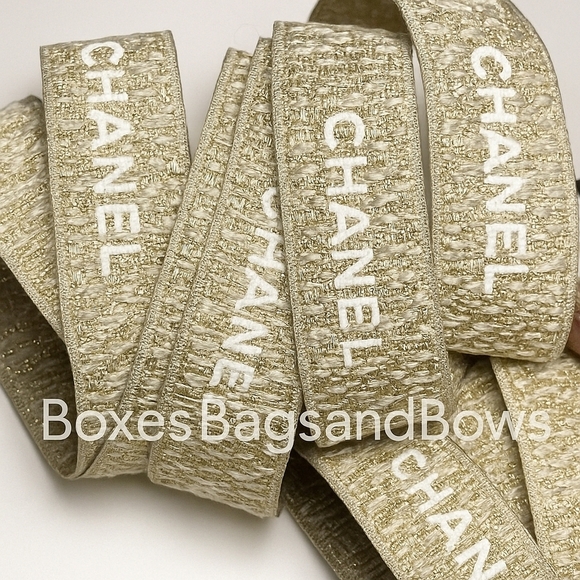 unbranded Other - CHANEL Gold Holiday Ribbon Limited Edition SOLD BY THE YARD Lux Craft DYI Gift